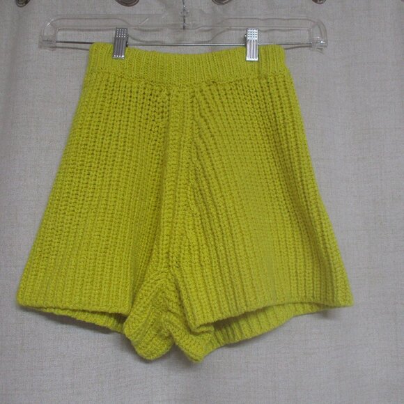 ALANUI Italy yellow thick knit cotton Designer shorts - Picture 1 of 5